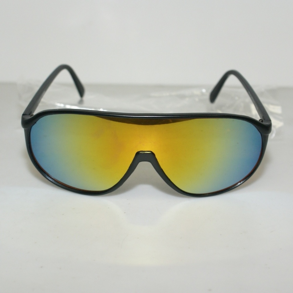 NWT Vintage 90's One Piece PC Sporty Sunglasses (M.Black/Orange M)